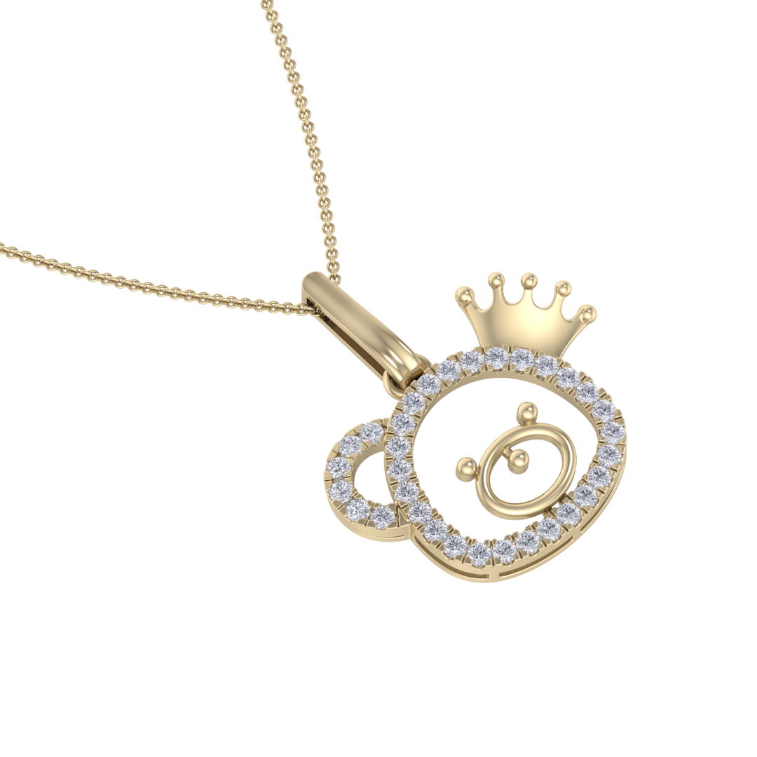 Cute Pendant in rose gold with white diamonds of 0.58 ct in weight