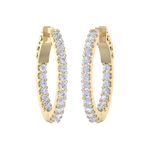Load image into Gallery viewer, Diamond eternity hoop earrings in rose gold with white diamonds of 1.50 ct in weight
