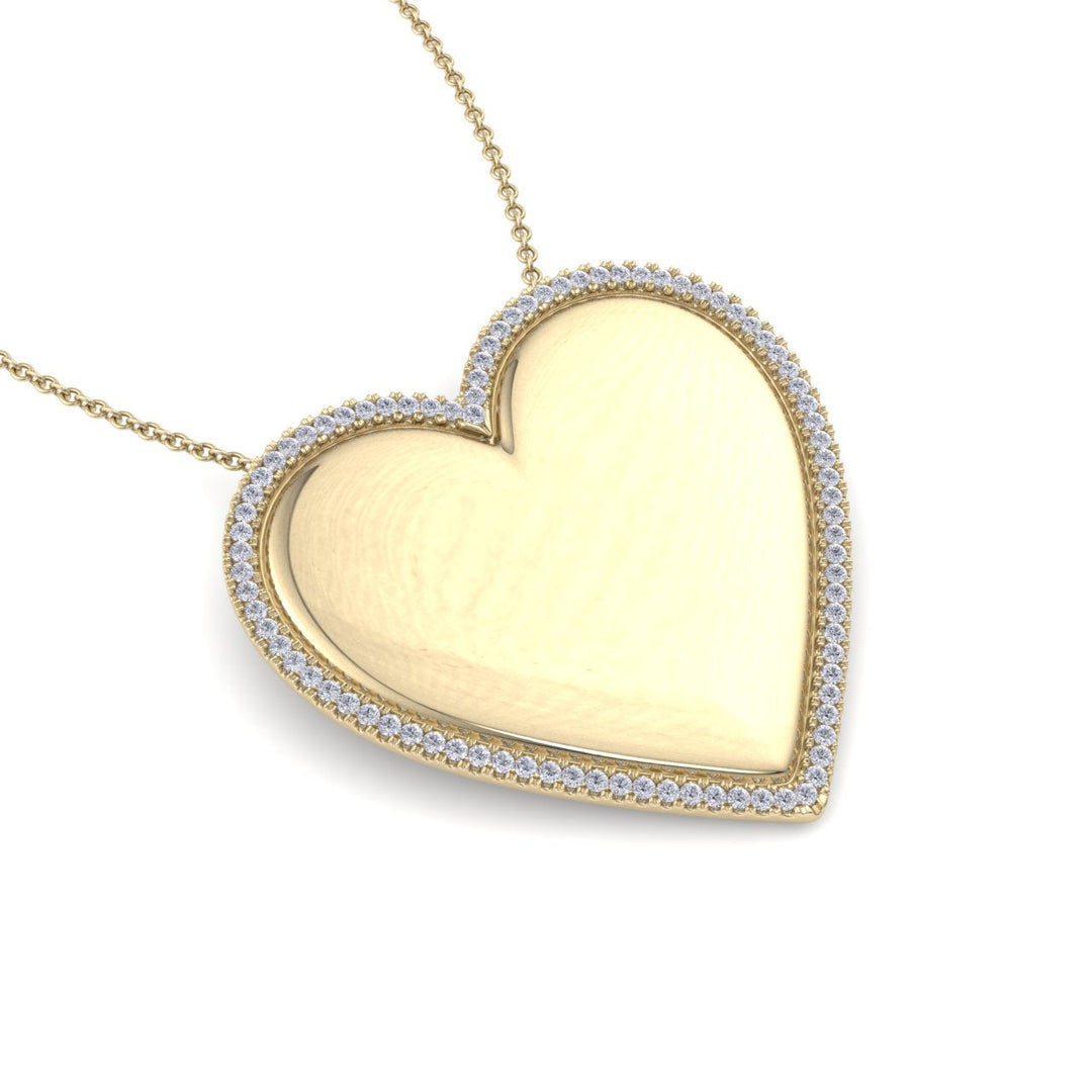 Heart pendant in white gold with white diamonds of 0.33 ct in weight