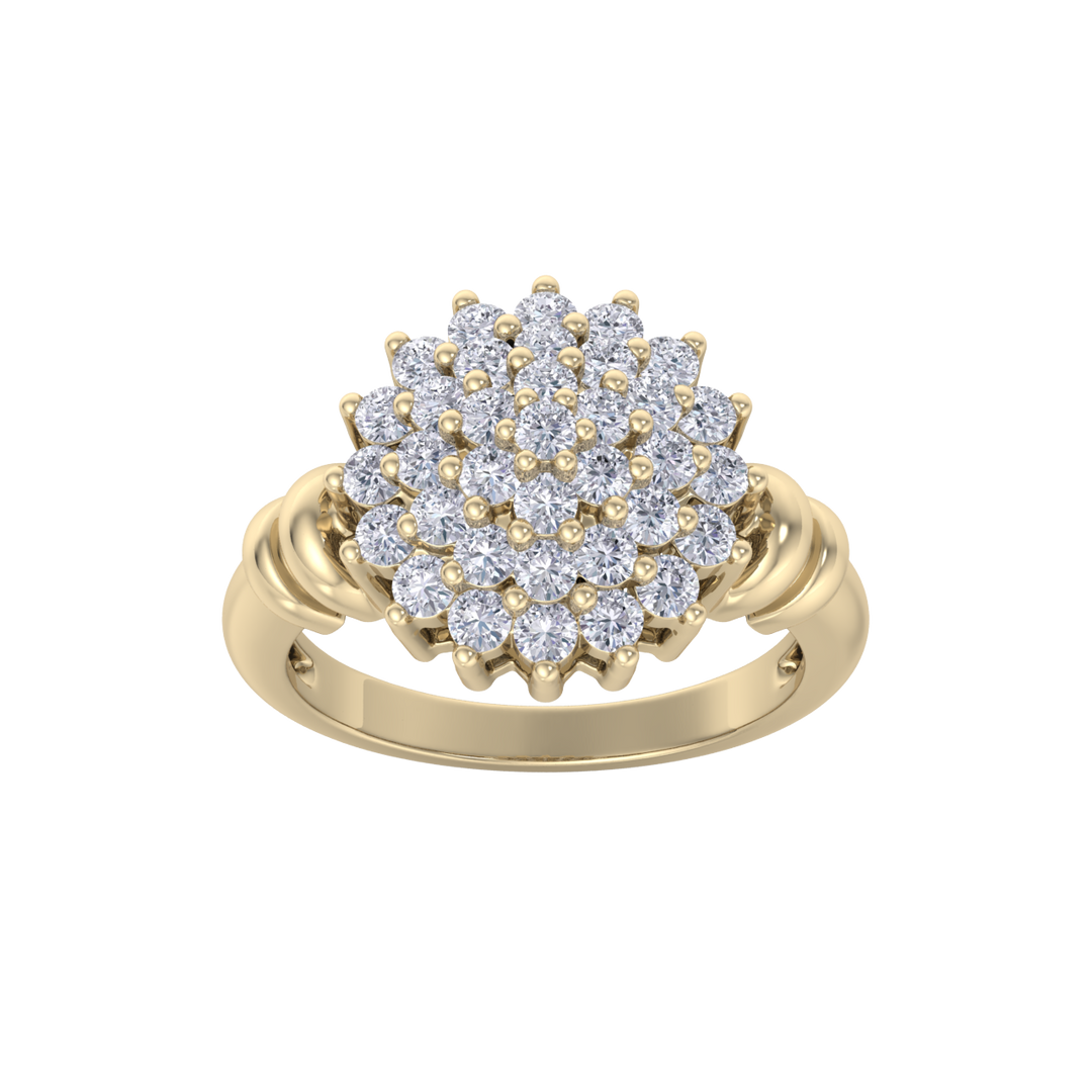Beautiful ring in rose gold with white diamonds of 1.05 ct in weight