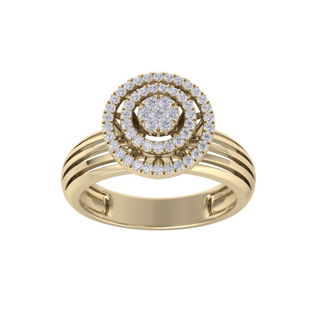 Diamond ring in yellow gold with white diamonds of 0.33 ct in weight