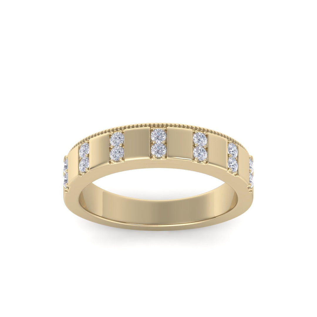 Beautiful Ring in yellow gold with white diamonds of 0.21 ct in weight