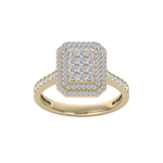 Load image into Gallery viewer, Cluster engagement ring in rose gold with white diamonds of 0.64 ct in weight
