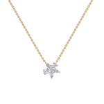 Load image into Gallery viewer, Petite flower necklace in yellow gold with white diamonds of 0.61 ct in weight
