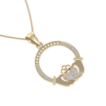 Load image into Gallery viewer, Love pendant in rose gold with white diamonds in rose gold with white diamonds of 0.19 ct in weight
