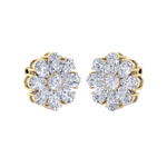 Load image into Gallery viewer, Flower stud earrings in rose gold with white diamonds of 6.18 ct in weight
