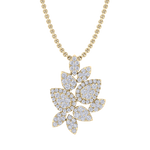 Load image into Gallery viewer, Diamond leaf pendant in yellow gold with white diamonds of 2.31 ct in weight
