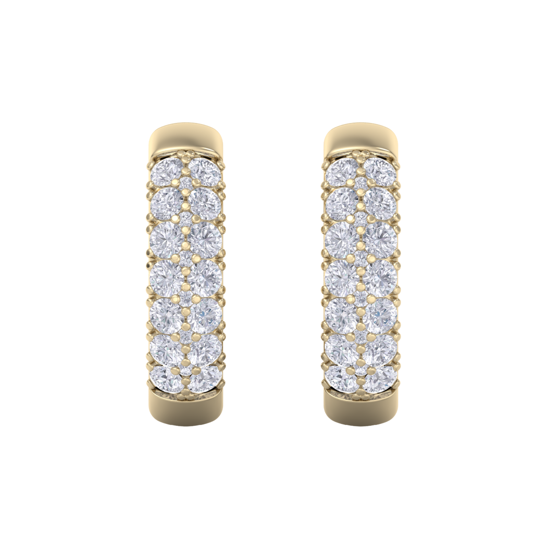 Diamond huggies earrings in white gold with white diamonds of 0.99 ct in weight