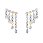 Load image into Gallery viewer, Climber dangle earrings in rose gold with white diamonds of 3.01 ct in weight
