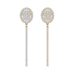 Load image into Gallery viewer, Dangle hoop earrings in rose gold with white diamonds of 1.75 ct in weight
