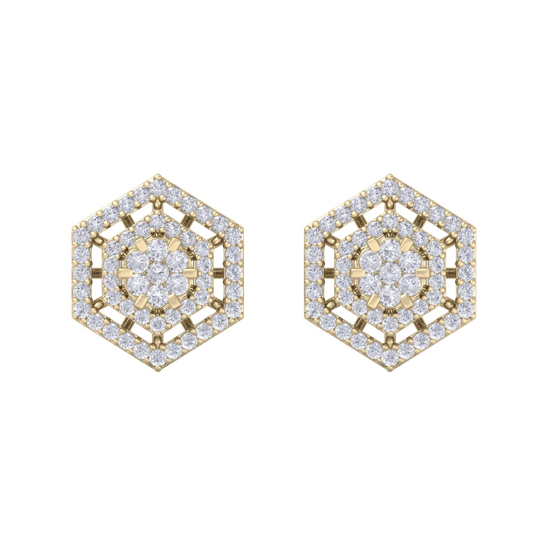Stud earrings in white gold with white diamonds of 1.45 ct in weight