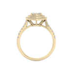 Load image into Gallery viewer, Heart cluster diamond ring in yellow gold with white diamonds of 0.50 ct in weight
