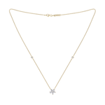 Load image into Gallery viewer, Petite flower necklace in yellow gold with white diamonds of 0.61 ct in weight
