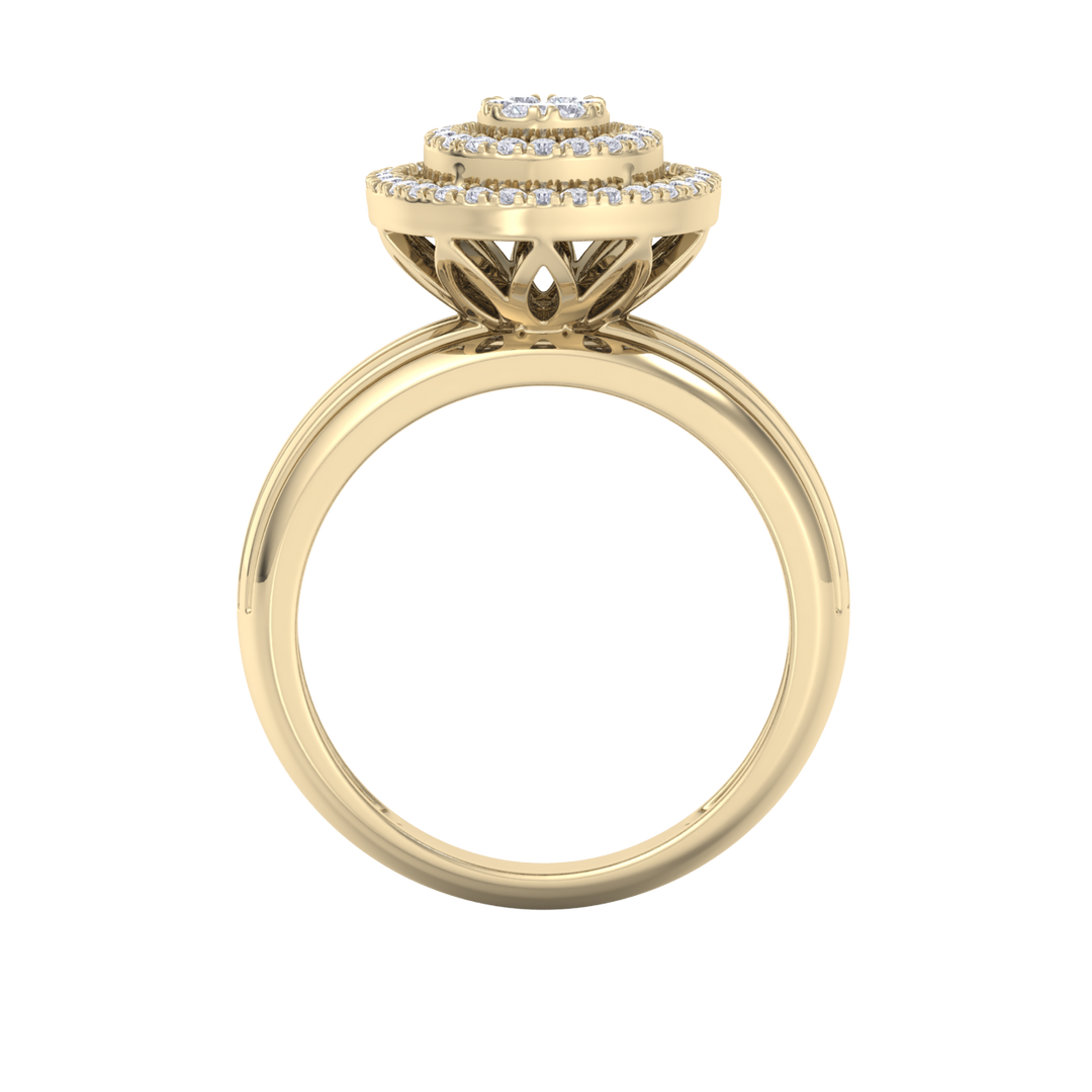 Diamond ring in yellow gold with white diamonds of 0.33 ct in weight