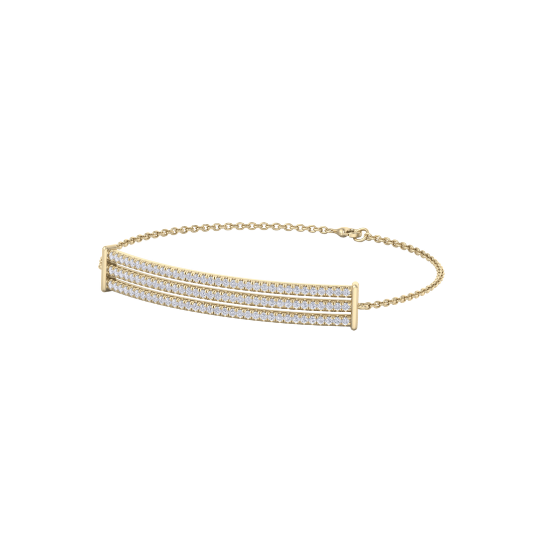 Bar diamond bracelet in white gold with white diamonds of 0.93 ct in weight