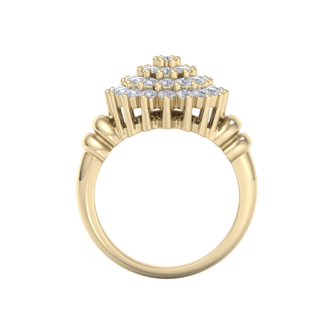 Beautiful ring in rose gold with white diamonds of 1.05 ct in weight