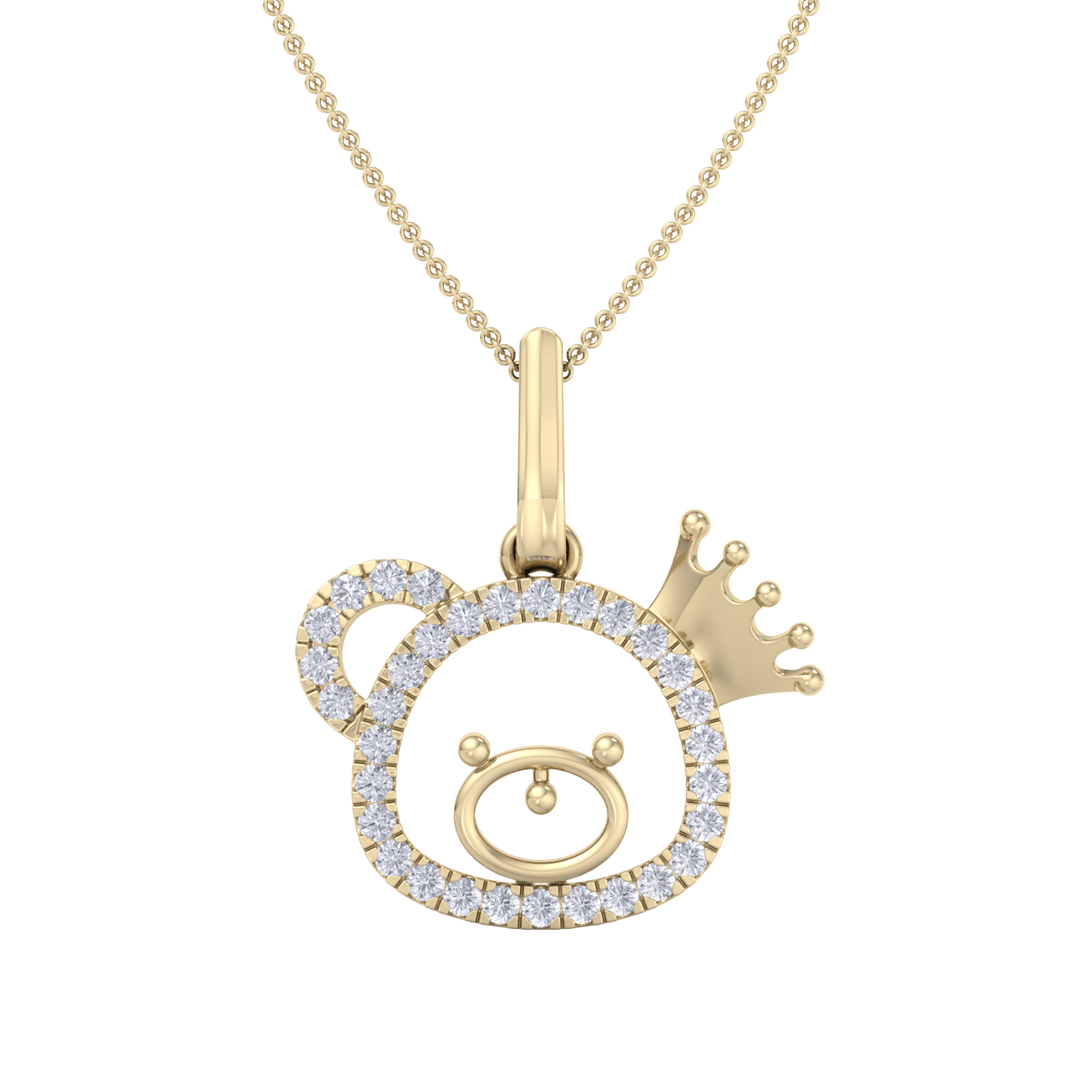 Cute Pendant in rose gold with white diamonds of 0.58 ct in weight