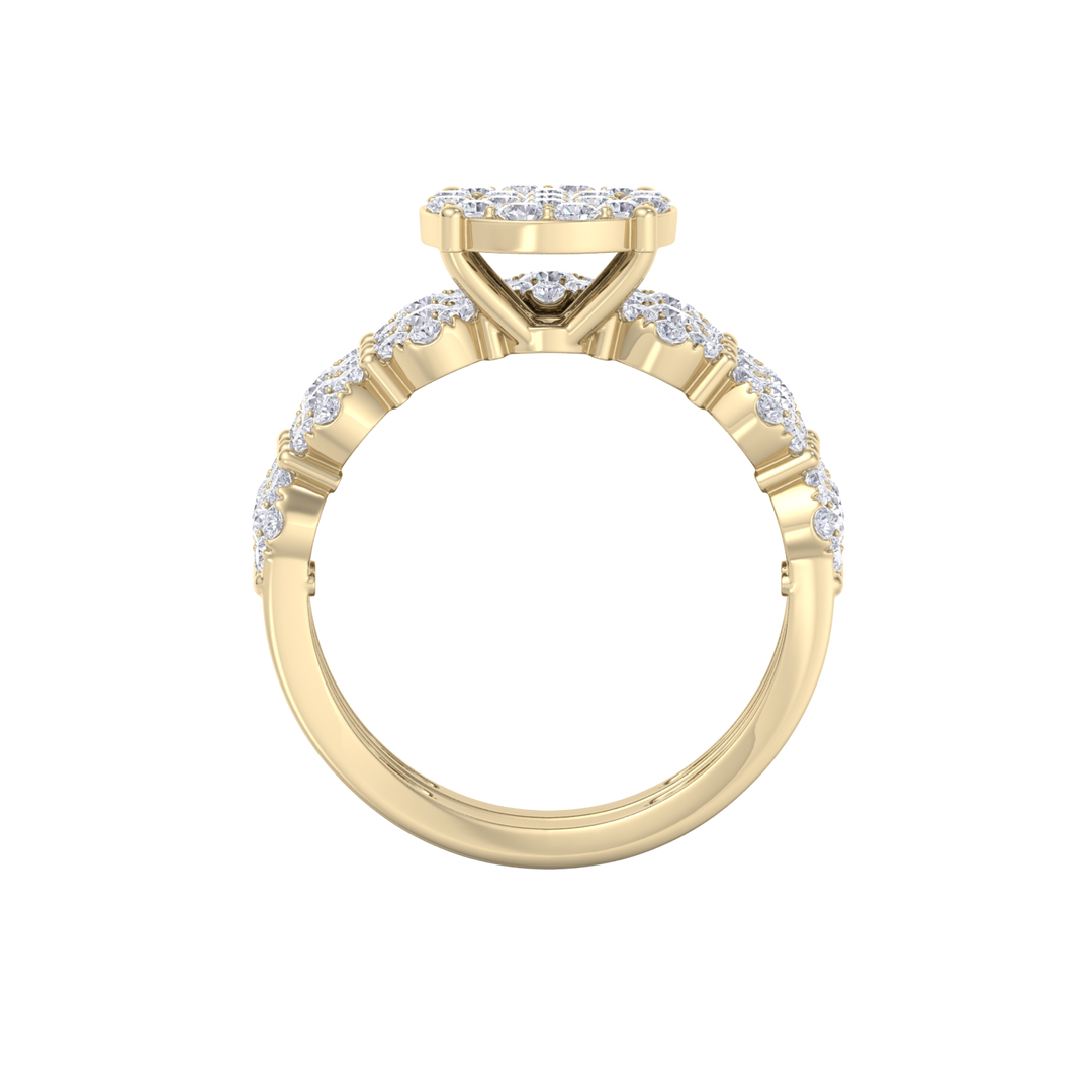 Bridal set in white gold with white diamonds of 1.75 ct in weight