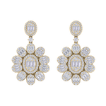 Load image into Gallery viewer, Formal chandelier earrings in yellow gold with white diamonds of 4.12 ct in weight
