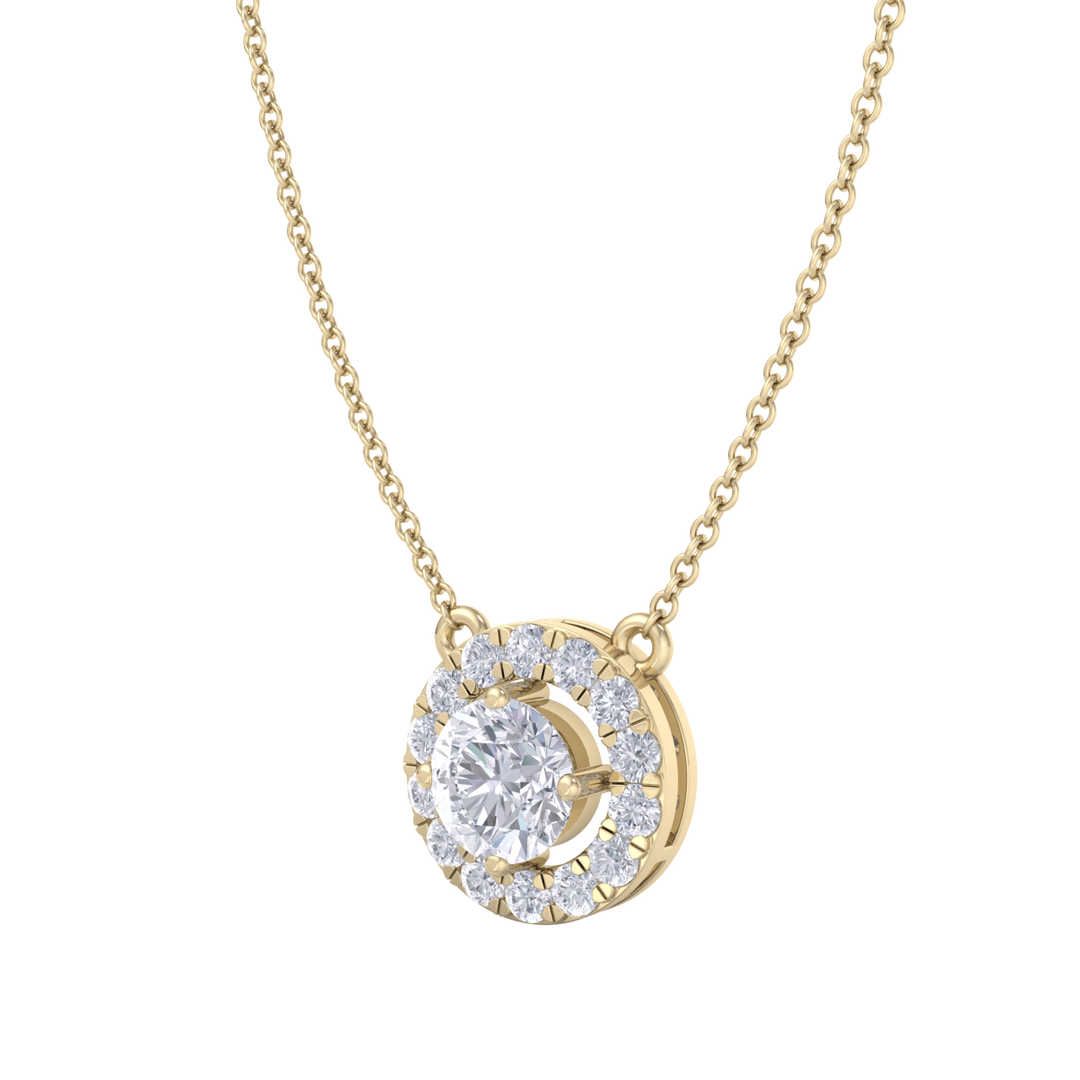 Classic necklace in rose gold with white diamonds of 1.42 ct in weight