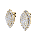 Load image into Gallery viewer, Marquise stud earrings in rose gold with white diamonds of 1.67 ct in weight

