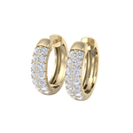 Load image into Gallery viewer, Diamond huggies earrings in rose gold with white diamonds of 0.99 ct in weight
