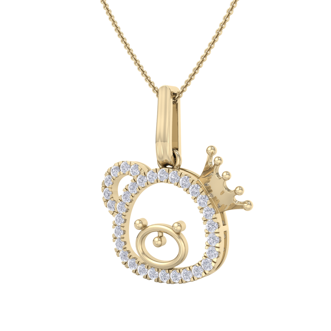 Cute Pendant in rose gold with white diamonds of 0.58 ct in weight