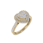 Load image into Gallery viewer, Heart cluster diamond ring in yellow gold with white diamonds of 0.50 ct in weight
