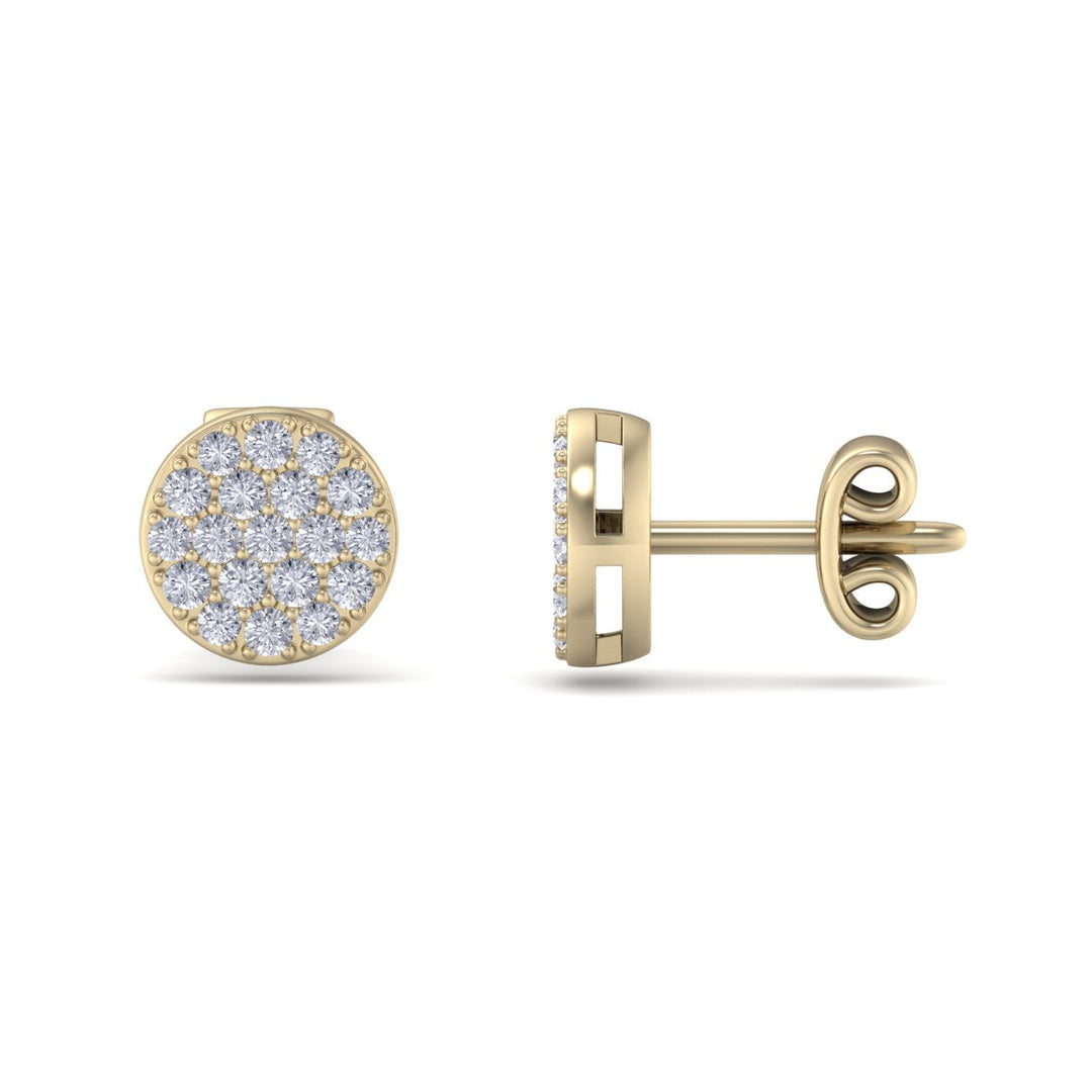 Classic round stud earrings in white gold with white diamonds of 0.26 ct in weight