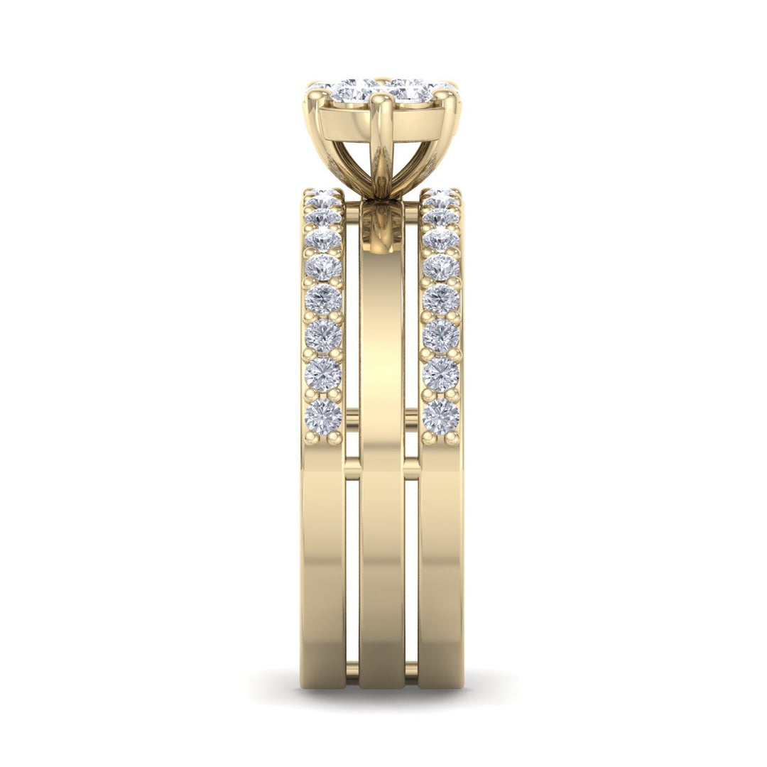 Beautiful ring in rose gold with white diamonds of 0.64 ct in weight