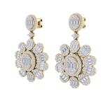 Load image into Gallery viewer, Formal chandelier earrings in yellow gold with white diamonds of 4.12 ct in weight
