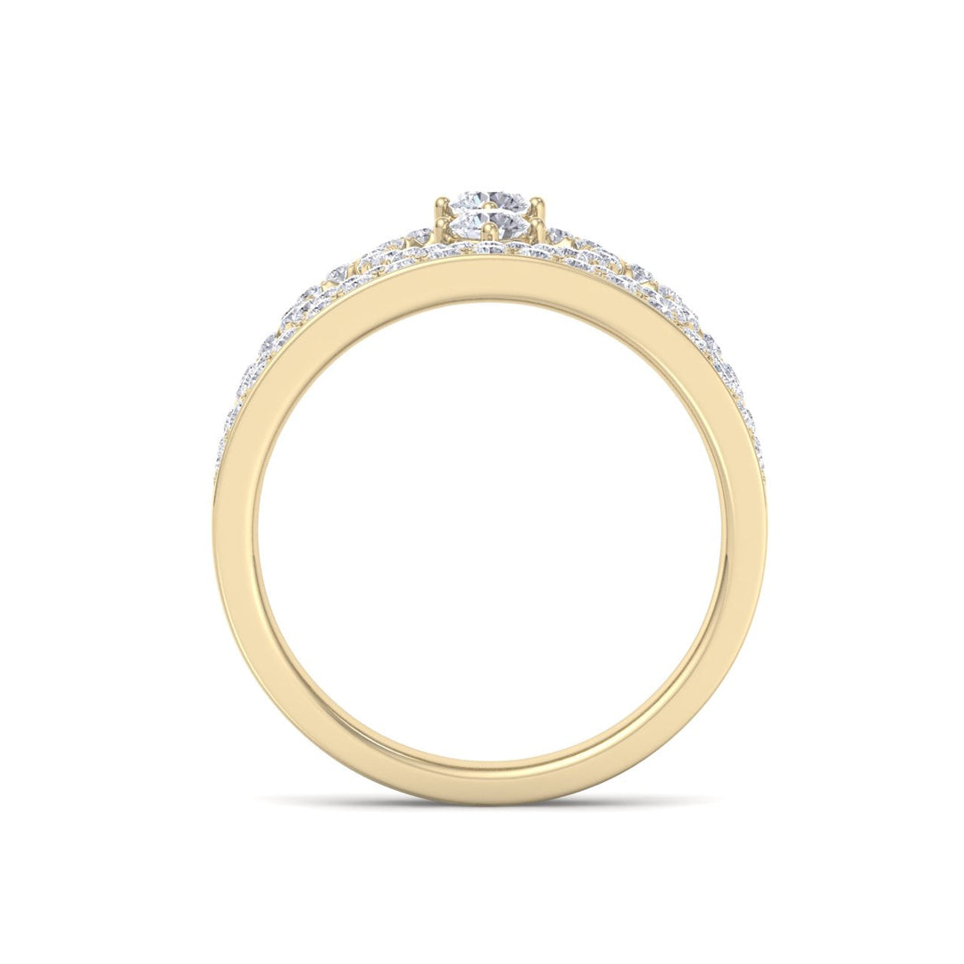 Beautiful Ring in white gold with white diamonds of 0.96 ct in weight