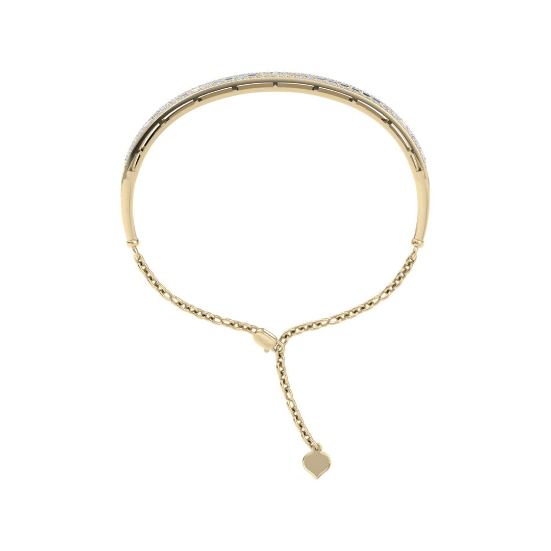Bracelet in yellow gold with white diamonds of 1.75 ct in weight