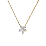 Load image into Gallery viewer, Petite flower necklace in yellow gold with white diamonds of 0.61 ct in weight
