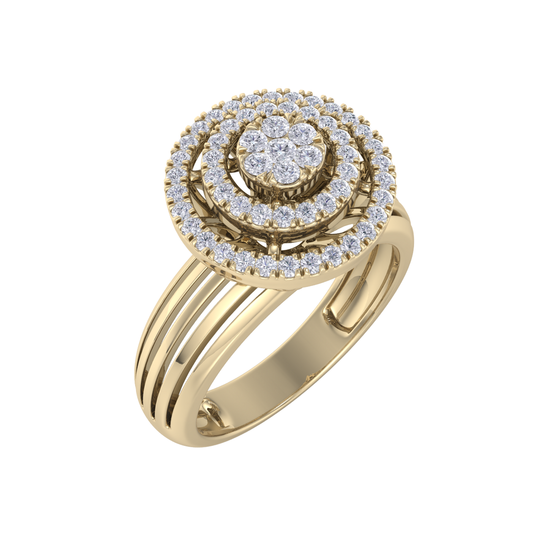 Diamond ring in yellow gold with white diamonds of 0.33 ct in weight