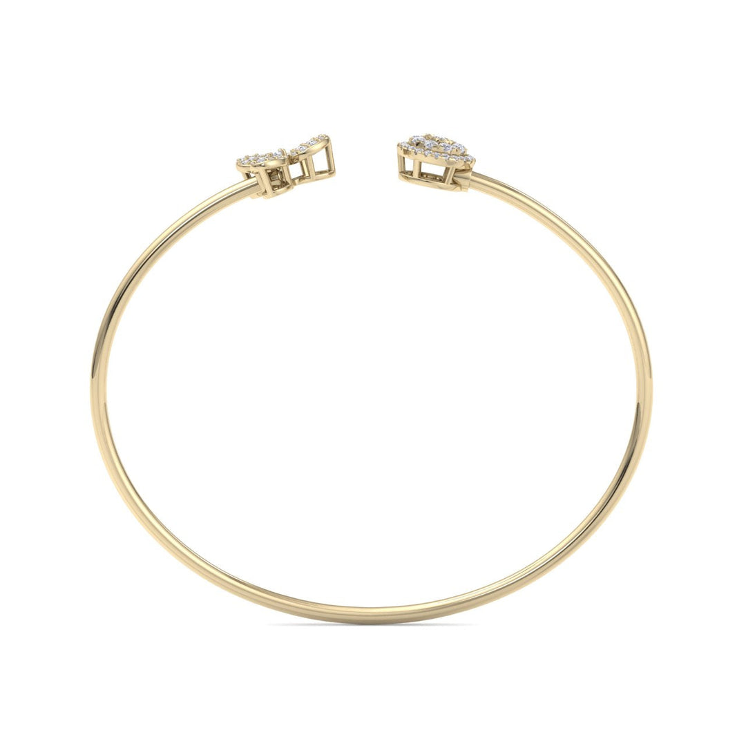 Cuff bracelet in rose gold with white diamonds of 0.47 ct in weight