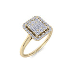 Load image into Gallery viewer, Cluster square engagement ring in rose gold with white diamonds of 0.45 ct in weight
