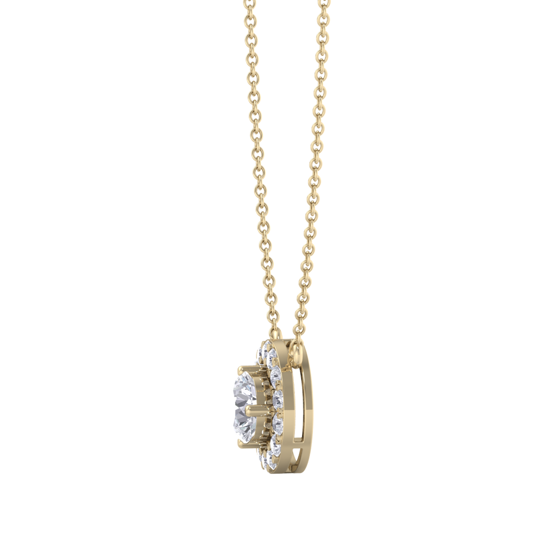 Classic necklace in rose gold with white diamonds of 1.42 ct in weight