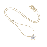 Load image into Gallery viewer, Petite flower necklace in yellow gold with white diamonds of 0.61 ct in weight
