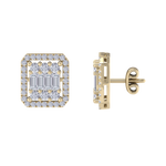 Load image into Gallery viewer, Square earrings in rose gold with baguette white diamonds of 0.89 ct in weight
