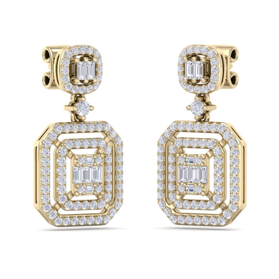 Beautiful Earrings in rose gold with white diamonds of 0.83 in weight
