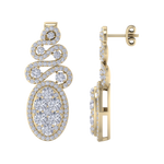 Load image into Gallery viewer, Oval chandelier earrings in yellow gold with white diamonds of 2.68 ct in weight
