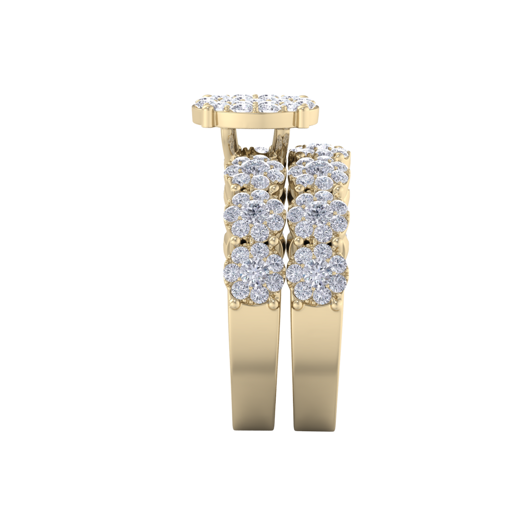 Bridal set in white gold with white diamonds of 1.75 ct in weight