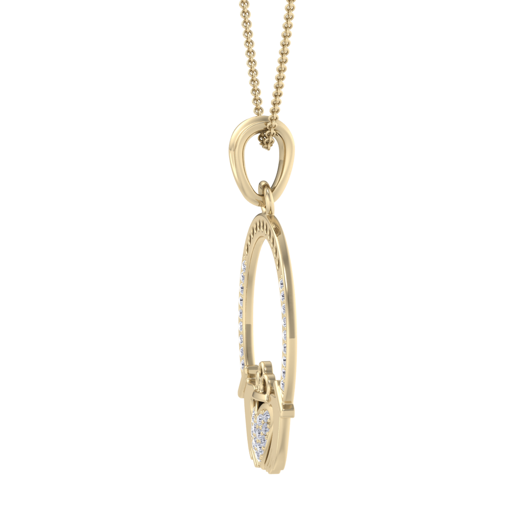 Love pendant in rose gold with white diamonds in rose gold with white diamonds of 0.19 ct in weight