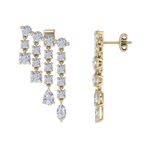 Load image into Gallery viewer, Climber dangle earrings in rose gold with white diamonds of 3.01 ct in weight
