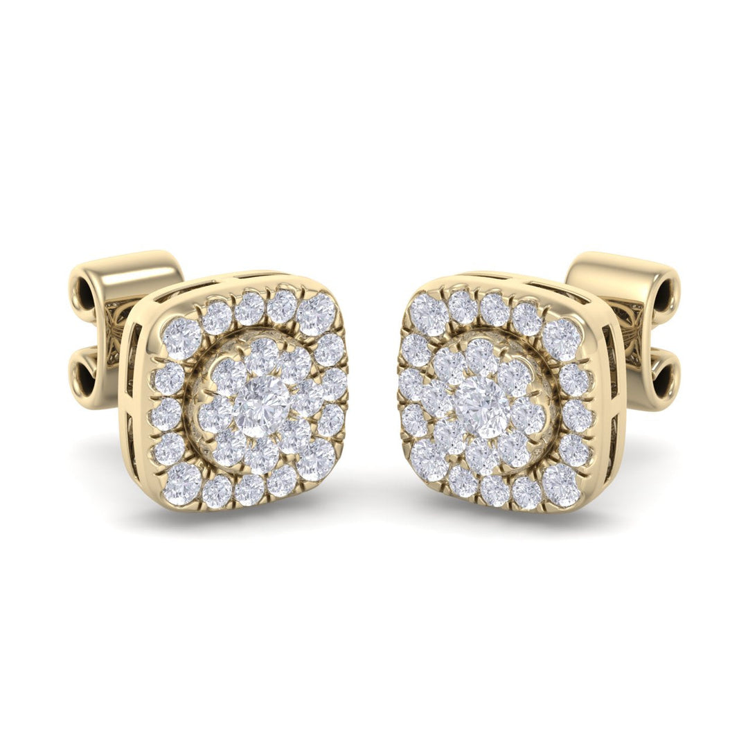 Elegant stud earrings in rose gold with white diamonds of 0.51 ct in weight