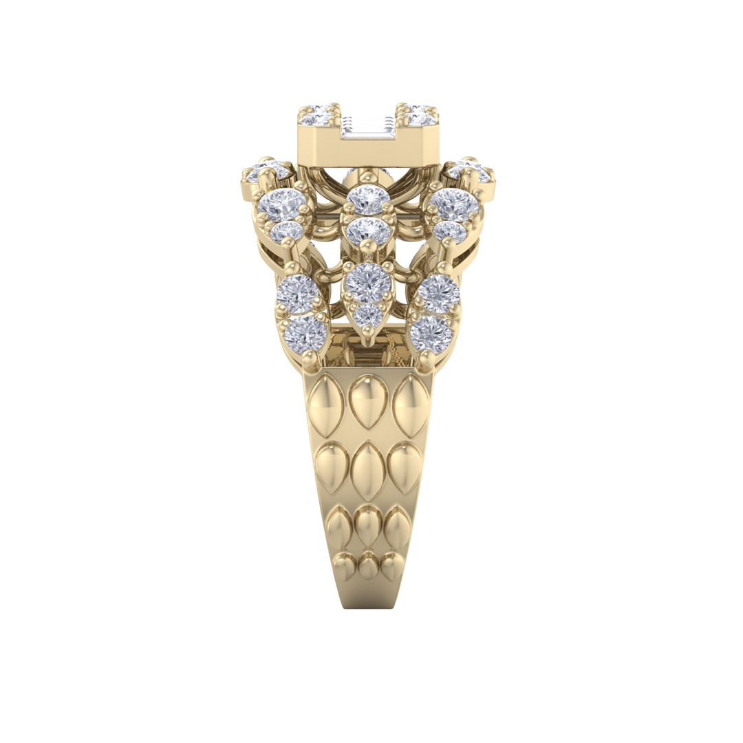 Diamond ring in yellow gold with white diamonds of 1.25 ct in weight