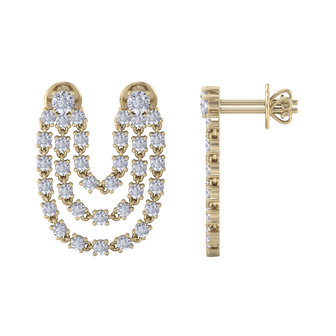 Duo diamond earrings in white gold with white diamonds of 2.44 ct in weight