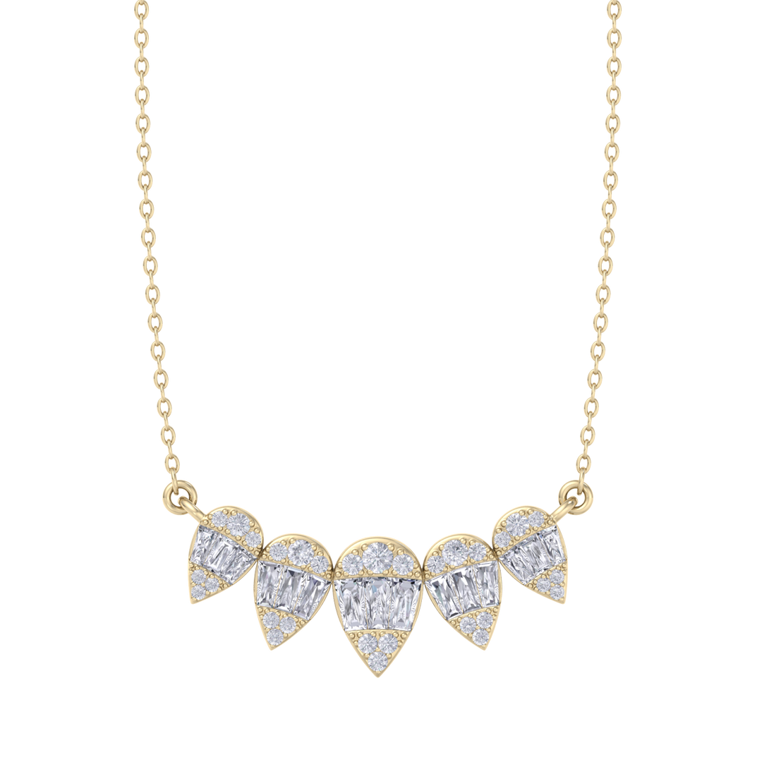 Diamond necklace in yellow gold with white diamonds of 0.75 ct in weight