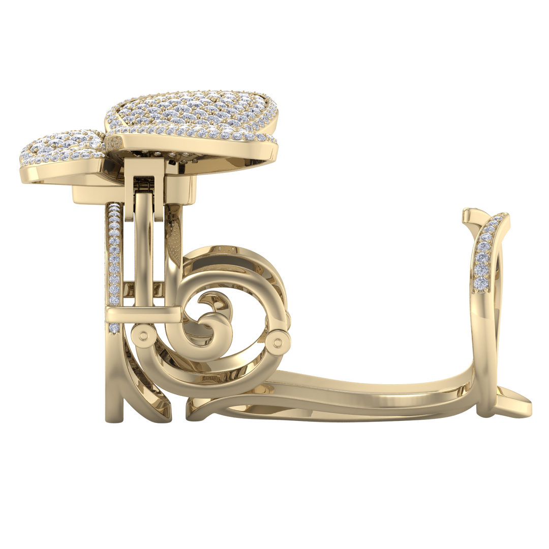 Enchanted butterfly ring in yellow gold with white diamonds of 2.79 ct in weight